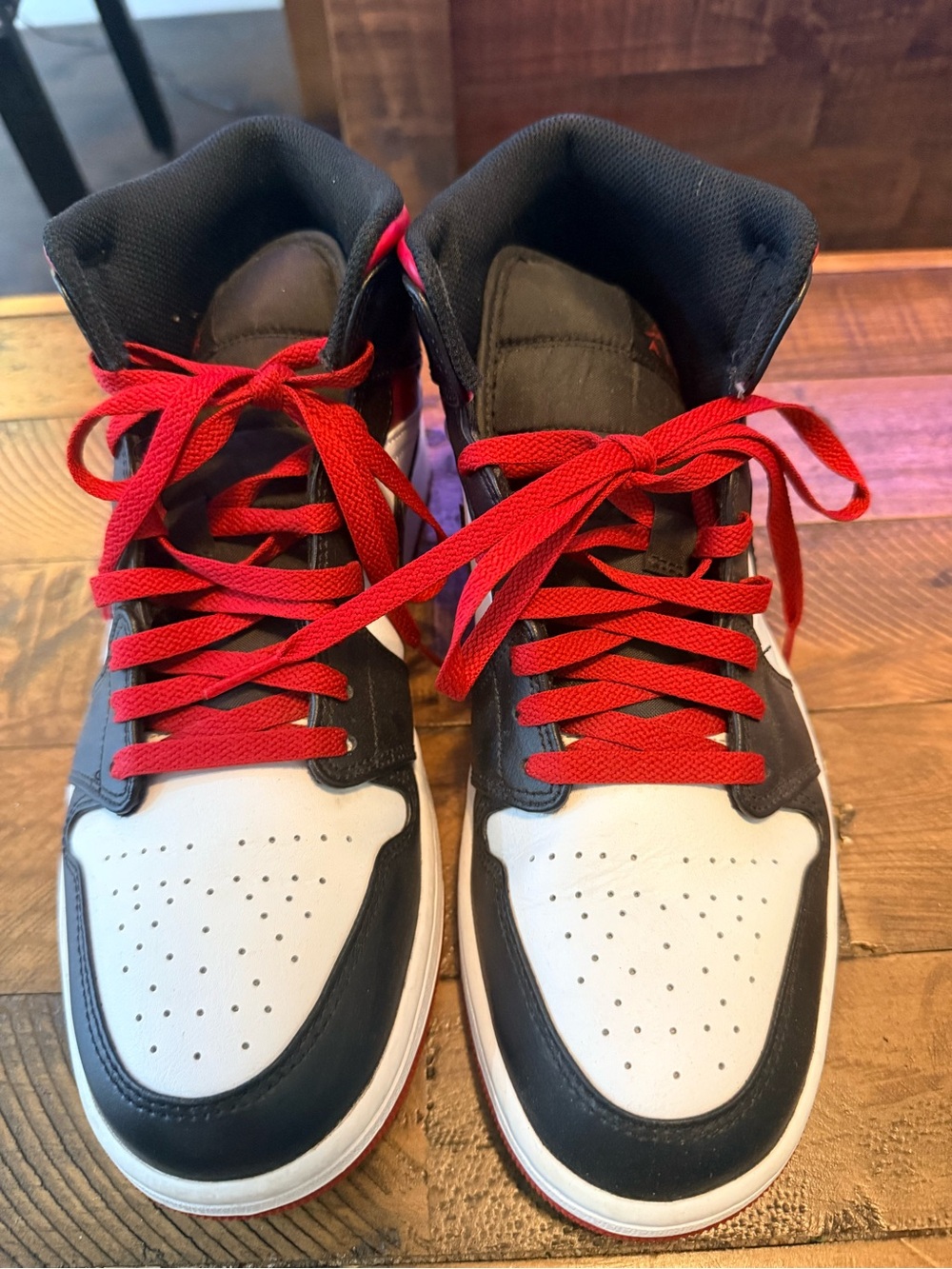 Nike High-Top Sneakers in Black, White & Red